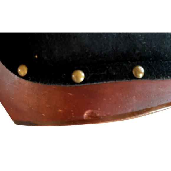 LAUREN RALPH LAUREN Woman's Size 6.5 Black Suede Faux Fur 5" Heel Platform Clogs - Picture 12 of 12